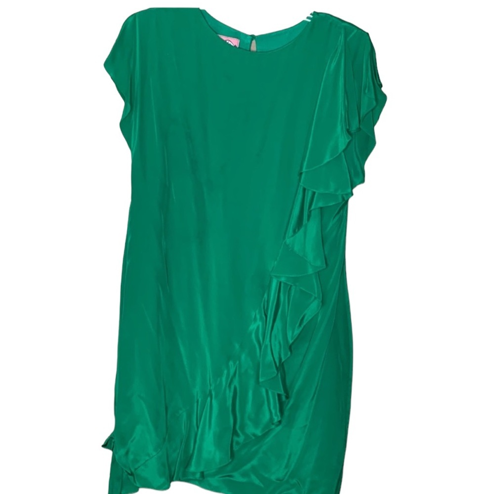 Phoebe couture green slik raffle dress size 8